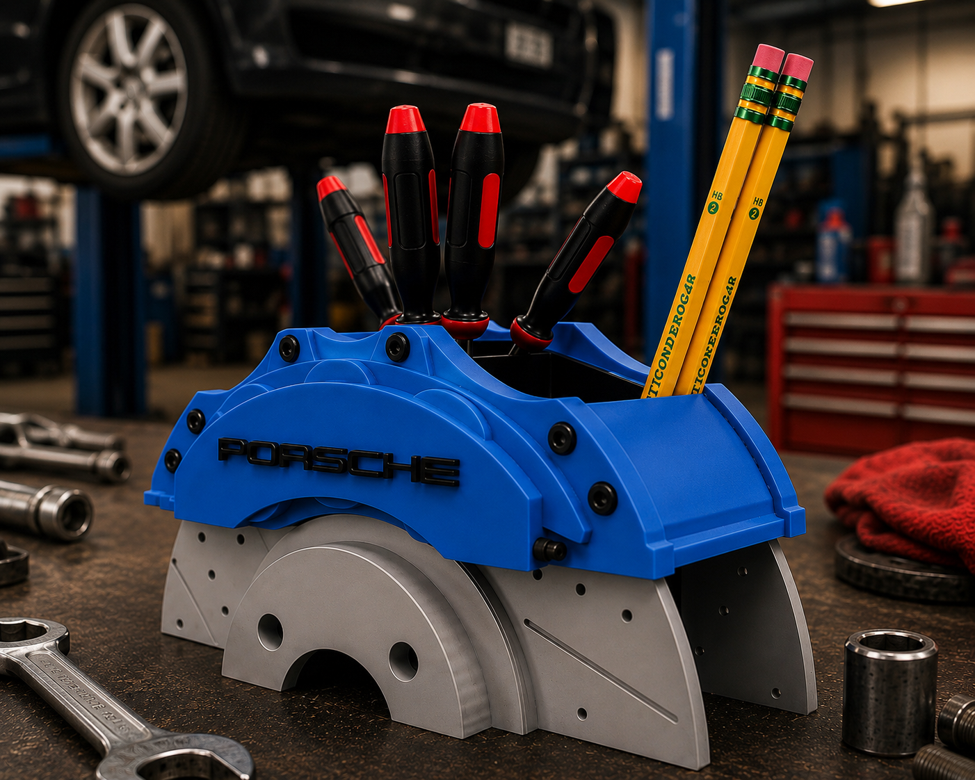 Porsche Inspired Brake Caliper Pen Holder